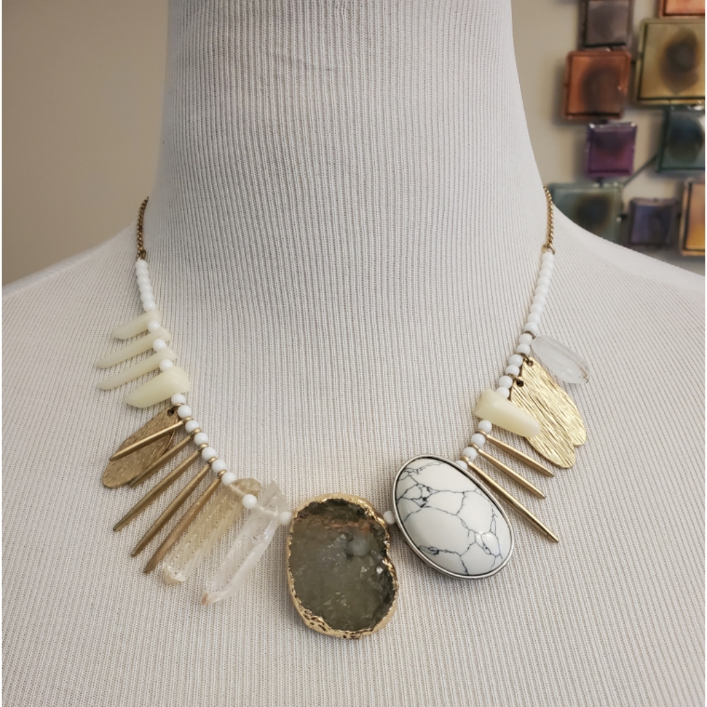 Lane Bryant White/Gold Necklace